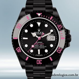 Rolex Submariner 40mm PINKLADY masculino Tom prata mostrador preto