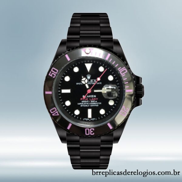 Rolex Submariner 40mm PINKLADY masculino Tom prata mostrador preto - Imagem 5
