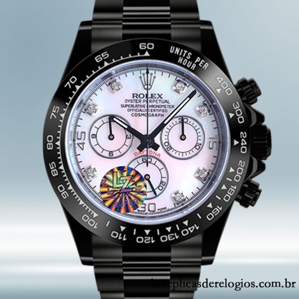 Rolex Daytona 40mm masculino 116500 tom preto mostrador preto
