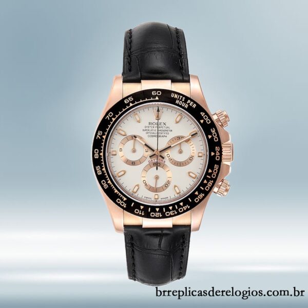 Rolex Daytona 116515 masculino 40mm mostrador branco Correia de couro - Image 2