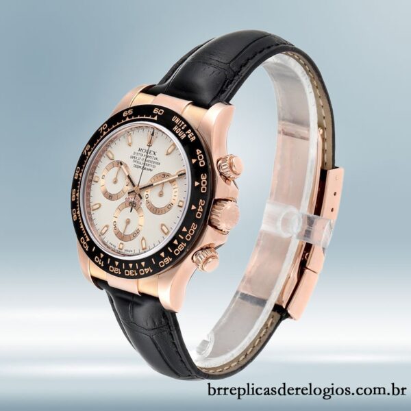 Rolex Daytona 116515 masculino 40mm mostrador branco Correia de couro - Image 3