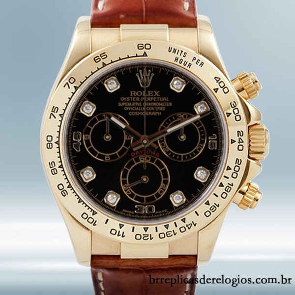 Rolex Daytona masculino 40mm 116518 mostrador preto Automático
