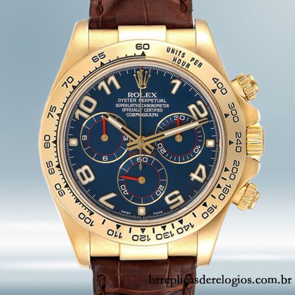 Rolex Daytona 40mm masculino 116518 Correia de couro Tom de ouro