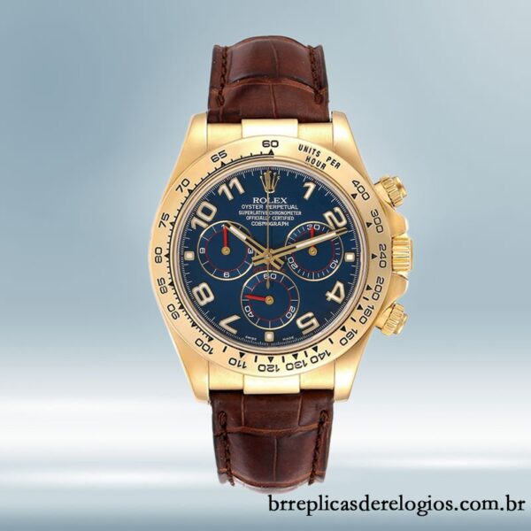 Rolex Daytona 40mm masculino 116518 Correia de couro Tom de ouro - Image 2