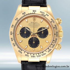 Rolex Daytona masculino 116518 40mm Correia de couro