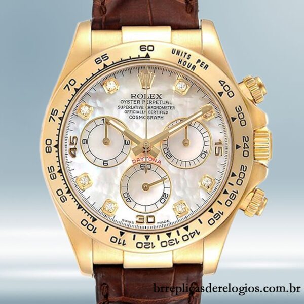 Rolex Daytona 40mm masculino 116518 Correia de couro Tom de ouro