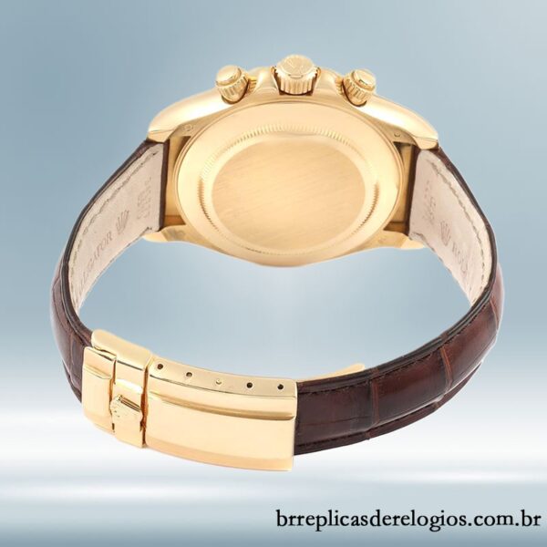 Rolex Daytona 40mm masculino 116518 Correia de couro Tom de ouro - Image 4