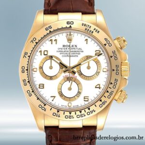 Rolex Daytona masculino 116518 40mm Automático Correia de couro