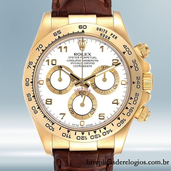 Rolex Daytona masculino 116518 40mm Automático Correia de couro