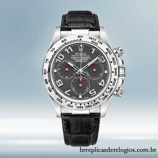 Rolex Daytona masculino 40mm 116519 mostrador preto Correia de couro - Image 2