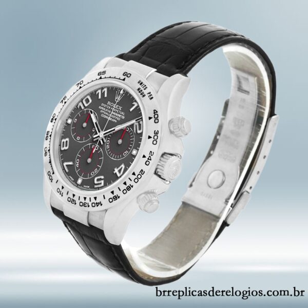 Rolex Daytona masculino 40mm 116519 mostrador preto Correia de couro - Image 3