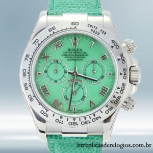 Rolex Daytona masculino 40mm 116519-0107 Correia de couro Tom prata