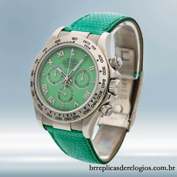 Rolex Daytona masculino 40mm 116519-0107 Correia de couro Tom prata - Imagem 3
