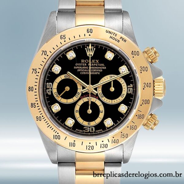 Rolex Daytona 40mm masculino 116523 mostrador preto Tom prata