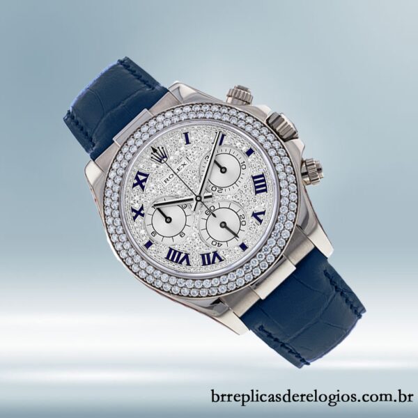 Rolex Daytona 116589 masculino 40mm Automático Mostrador Pavimentado em Diamante - Imagem 3