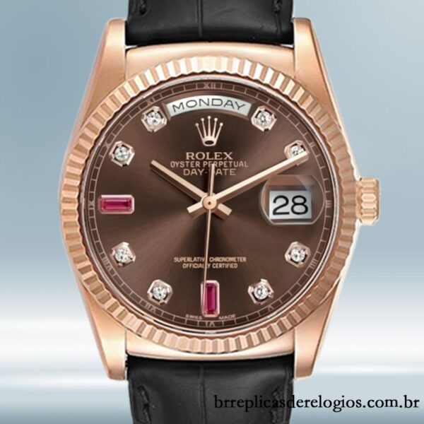 Rolex Day-Date 118135-0085 36mm masculino Rosa Dourado Automático