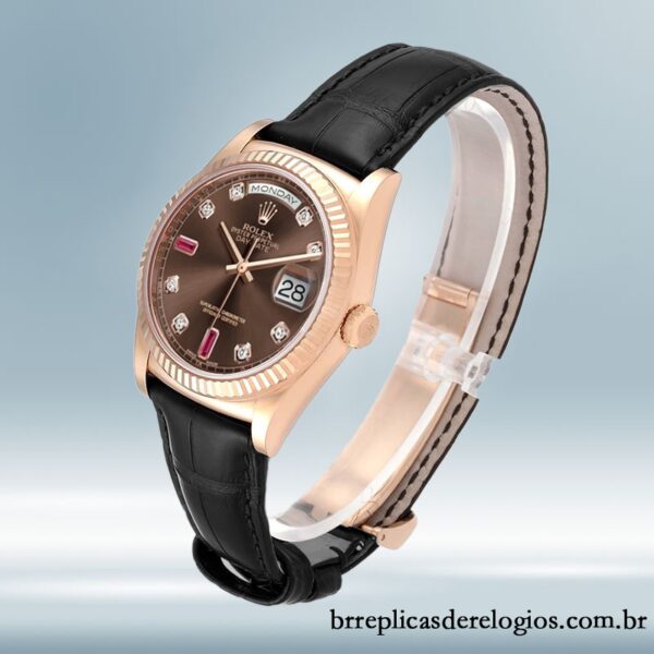 Rolex Day-Date 118135-0085 36mm masculino Rosa Dourado Automático - Imagem 3