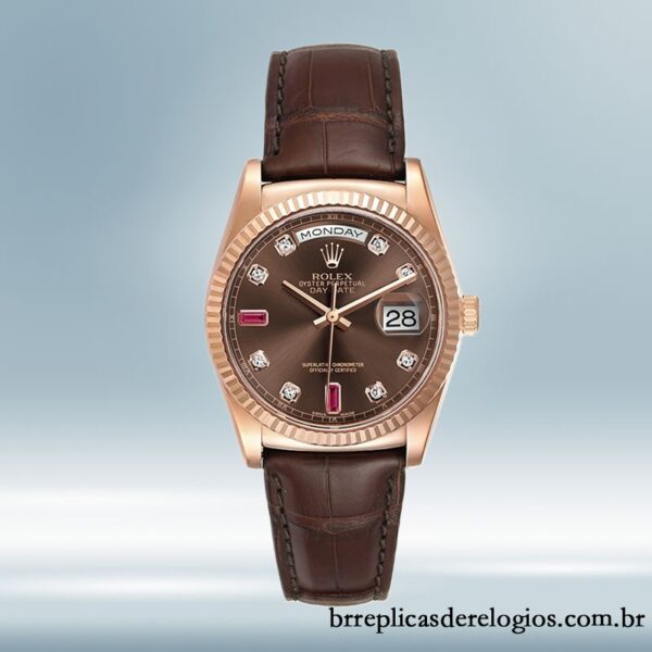 Rolex Day-Date 36mm masculino 118135-0022 Correia de couro - Image 2