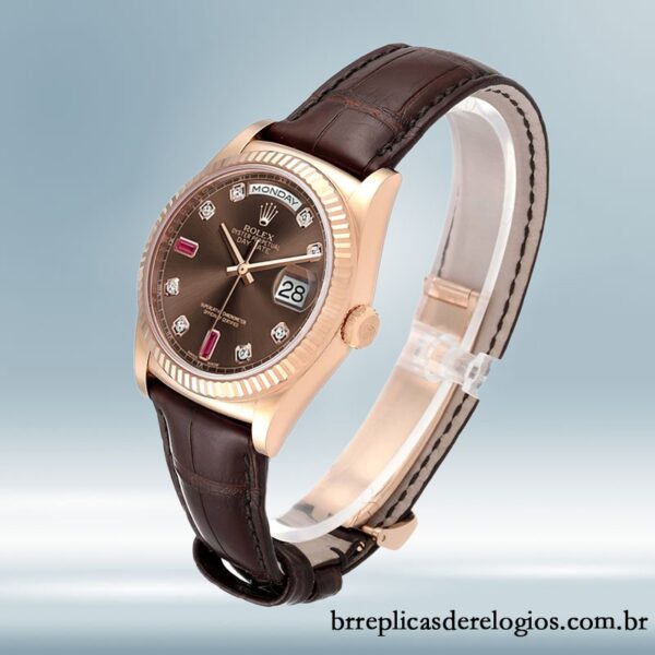 Rolex Day-Date 36mm masculino 118135-0022 Correia de couro - Image 3