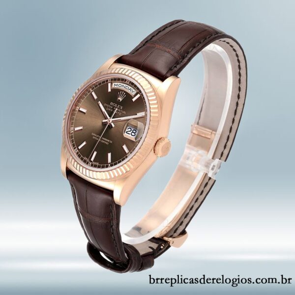 Rolex Day-Date 118135 36mm masculino Mostrador Marrom - Image 3