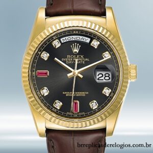 Rolex Day-Date 36mm 118138 masculino Automático Correia de couro