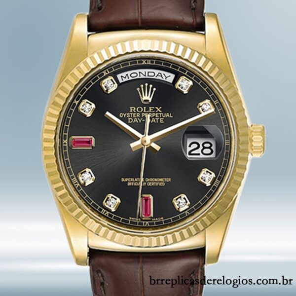 Rolex Day-Date 36mm 118138 masculino Automático Correia de couro