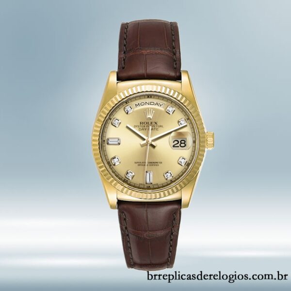 Rolex Day-Date 36mm 118138 masculino Correia de couro Automático - Image 2