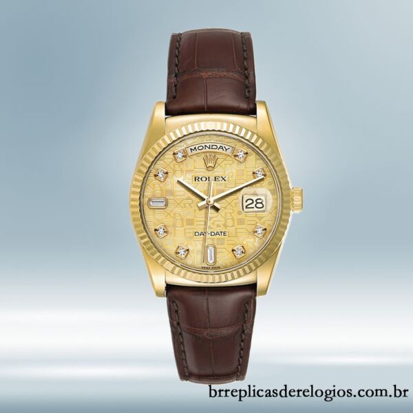 Rolex Day-Date masculino 36mm m118138-0087 Correia de couro Automático - Image 2