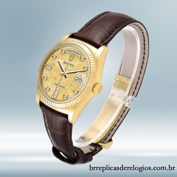 Rolex Day-Date masculino 36mm m118138-0087 Correia de couro Automático - Image 3