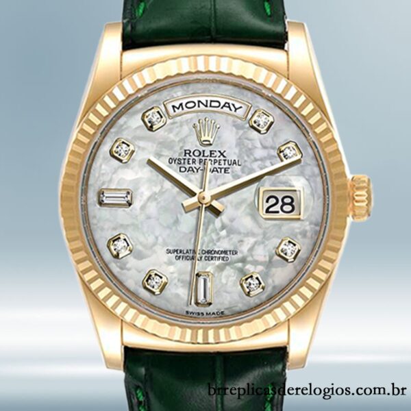 Rolex Day-Date 36mm masculino m118138-0143 Tom de ouro