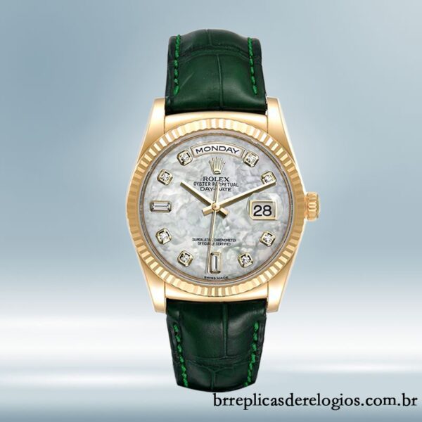 Rolex Day-Date 36mm masculino m118138-0143 Tom de ouro - Imagem 2