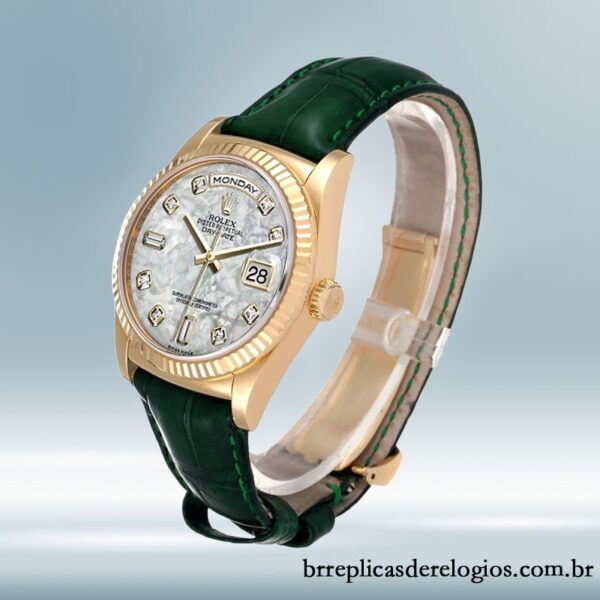 Rolex Day-Date 36mm masculino m118138-0143 Tom de ouro - Imagem 3