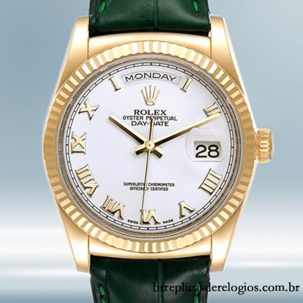 Rolex Day-Date 36mm masculino m118138-0136 mostrador branco