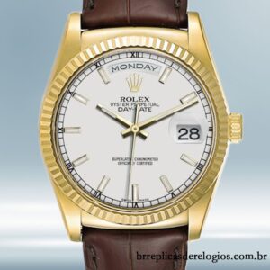 Rolex Day-Date masculino m118138-0147 36mm mostrador branco