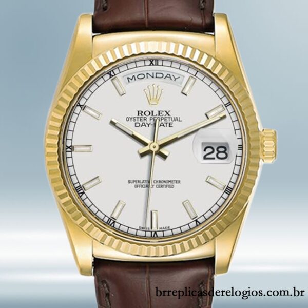 Rolex Day-Date masculino m118138-0147 36mm mostrador branco