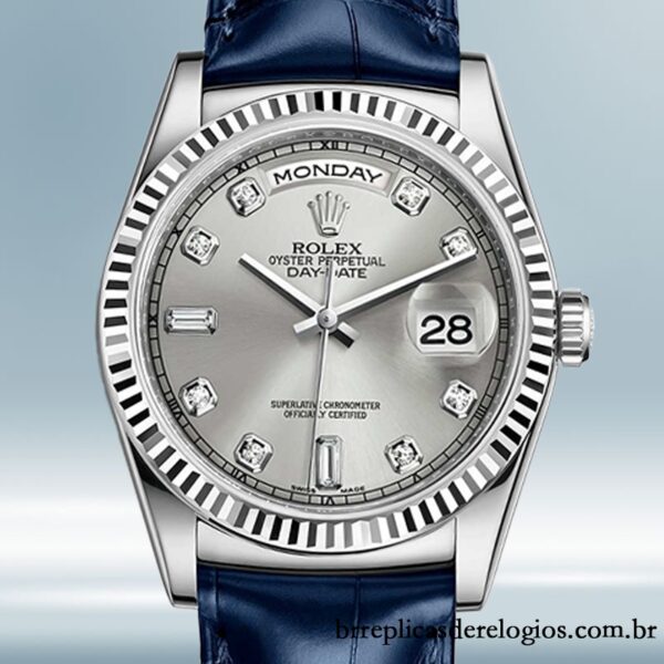 Rolex Day-Date masculino 36mm m118139-0081 Automático Tom prata