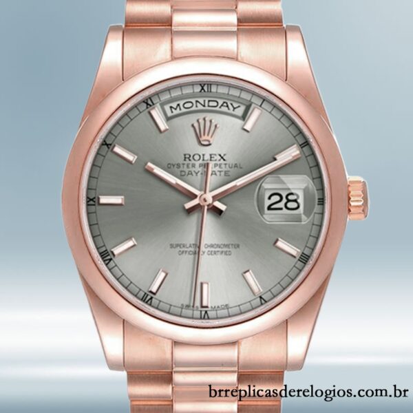 Rolex Day-Date 118205 36mm masculino Mostrador cinza Automático