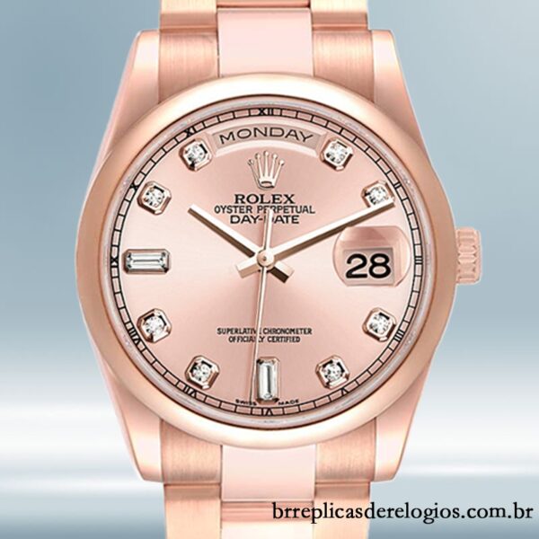 Rolex Day-Date masculino 118205 36mm Automático Rosa Dourado