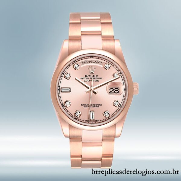 Rolex Day-Date masculino 118205 36mm Automático Rosa Dourado - Image 2