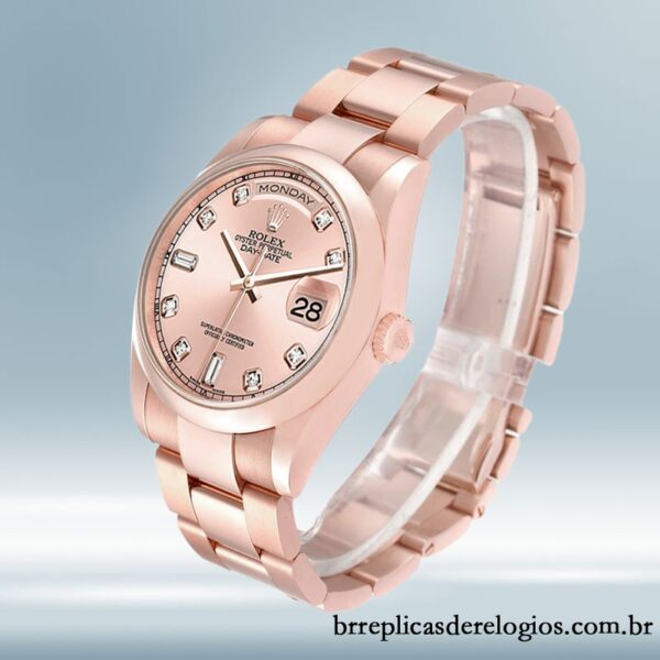Rolex Day-Date masculino 118205 36mm Automático Rosa Dourado - Image 3