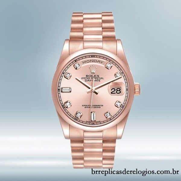 Rolex Day-Date masculino 118205 36mm Automático Rosa Dourado - Image 5