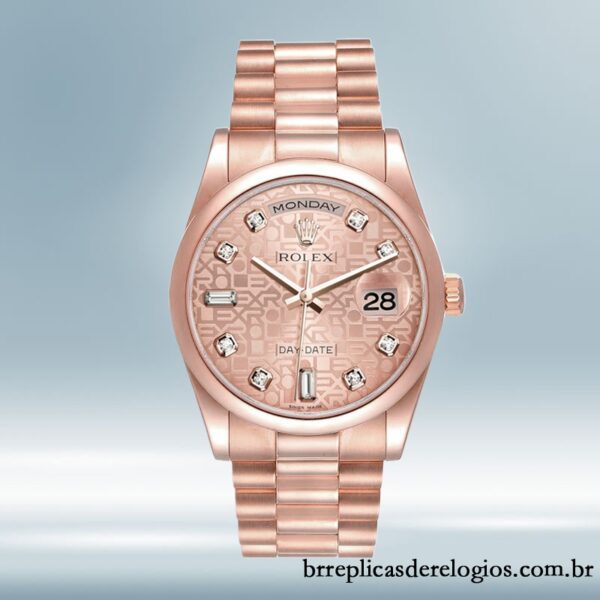 Rolex Day-Date m118205f-0062 masculino 36mm Mostrador Jubileu em Ouro Rosa - Image 5