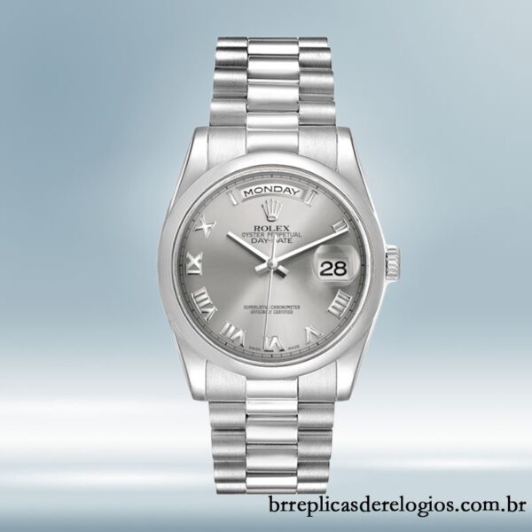 Rolex Day-Date masculino 36mm 118206 pulseira do presidente Mostrador cinza - Image 2