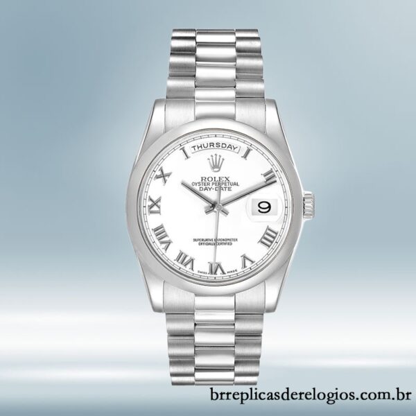 Rolex Day-Date 36mm masculino 118206-0041 Tom prata - Image 2