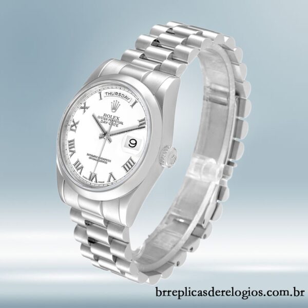 Rolex Day-Date 36mm masculino 118206-0041 Tom prata - Image 3