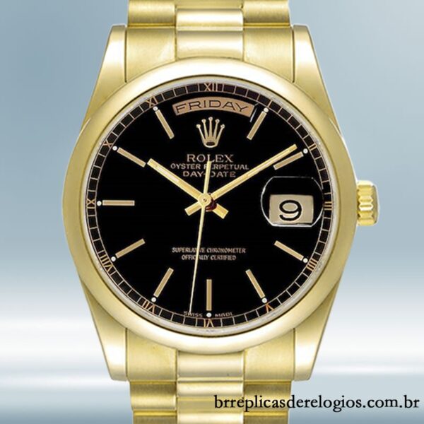 Rolex Day-Date 36mm 118208 masculino Tom de ouro Pulseira Presidente/Pulseira Ostra