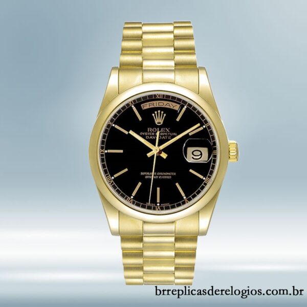 Rolex Day-Date 36mm 118208 masculino Tom de ouro Pulseira Presidente/Pulseira Ostra - Imagem 2