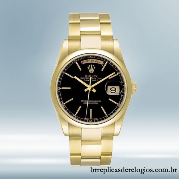 Rolex Day-Date 36mm 118208 masculino Tom de ouro Pulseira Presidente/Pulseira Ostra - Imagem 5