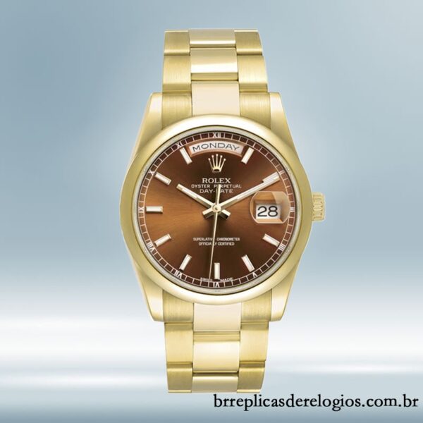 Rolex Day-Date 36mm masculino m118208-0343 Tom de ouro - Image 2