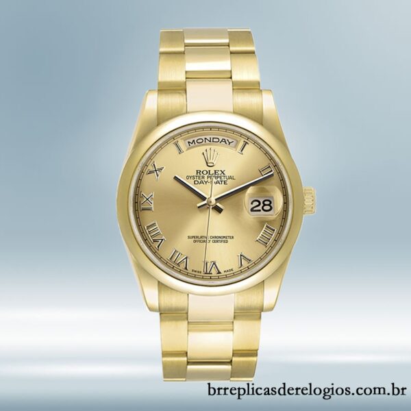 Rolex Day-Date masculino 36mm 118208 Tom de ouro Pulseira Presidente/Pulseira Ostra - Image 2